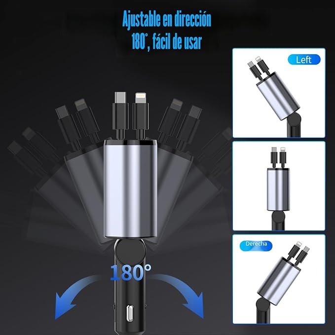 Cargador para Auto CLD Cables Autoenrrollables - Image 4