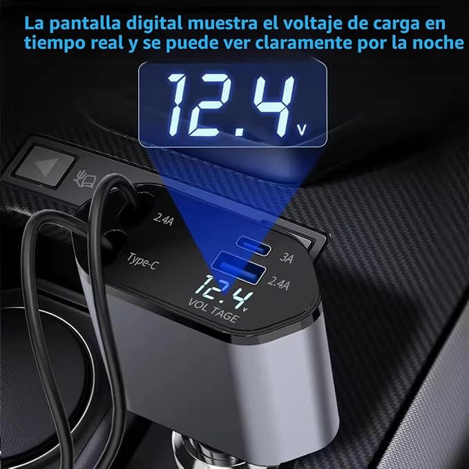 Cargador para Auto CLD Cables Autoenrrollables - Image 2