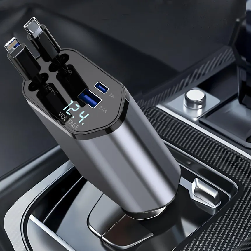 Cargador para Auto CLD Cables Autoenrrollables